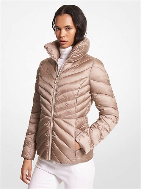 womens puffer jacket michael kors|Michael Kors reversible puffer jacket.